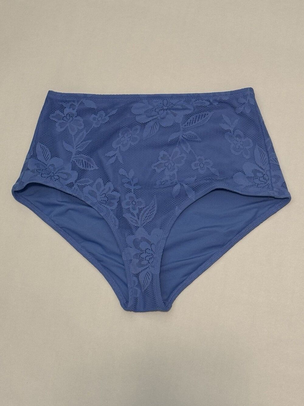 Aerie High Waisted Lace Bikini Bottom Periwinkle Blue UPF 50 XS‎ NWT